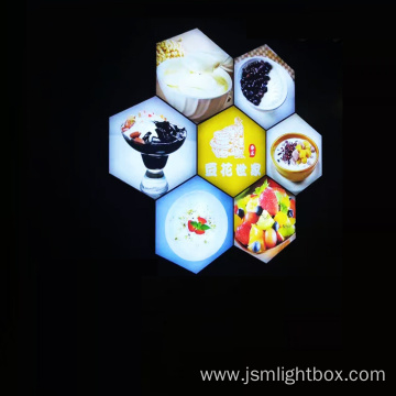 Customized Hexagonal Shaped Fabric Advertising LED Light Box